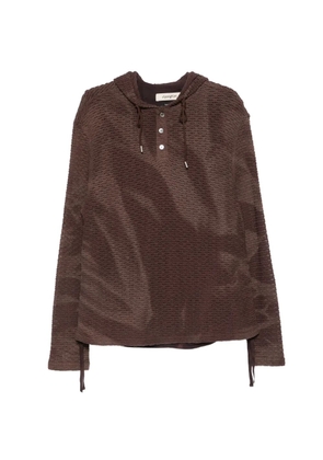 JiyongKim button-up hoodie - Brown
