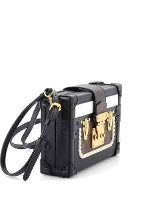 Louis Vuitton Pre-Owned Petite Malle Handbag Leather and Monogram Canvas with Trompe L'oeil Braid clutch bag - Black