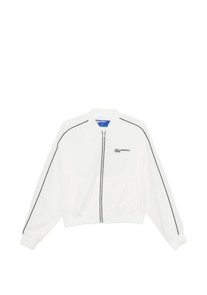 Karl Lagerfeld Jeans logo-print bomber jacket - White