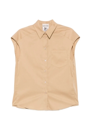 Semicouture Lottie cap-sleeve button-down shirt - Neutrals