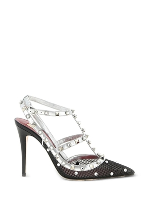 Valentino Garavani Rockstud crystal-embellished pumps - Silver