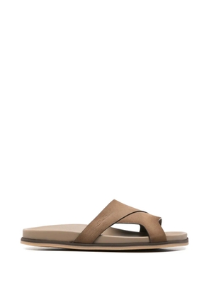 Santoni crossover-strap leather sandals - Brown