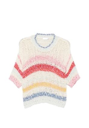 Roberto Collina striped open-knit sweater - Neutrals