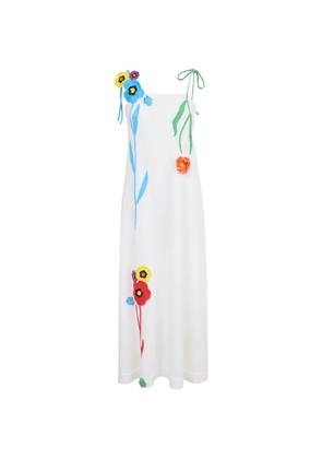 Mira Mikati crochet-flower midi dress - White