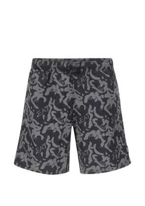 Ea7 Emporio Armani logo-print swim shorts - Black