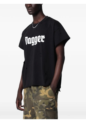DAGGER Alles Gute Shrunk TS distressed logo-print T-shirt - Black