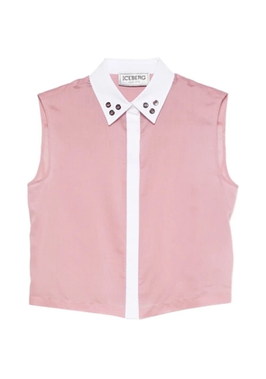 Iceberg eyelet-embellished sleeveless shirt - Pink