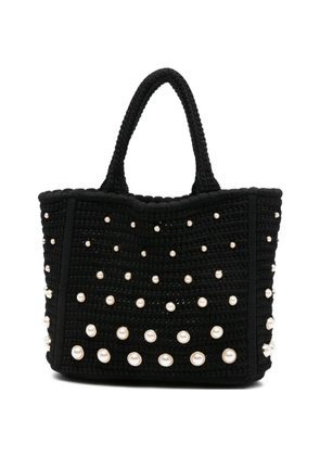 SANDRO pearl-embellished tote bag - Black