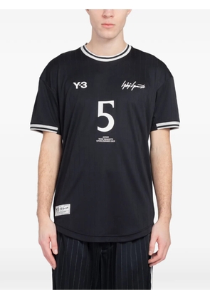 Y-3 logo-print striped t-shirt - Black