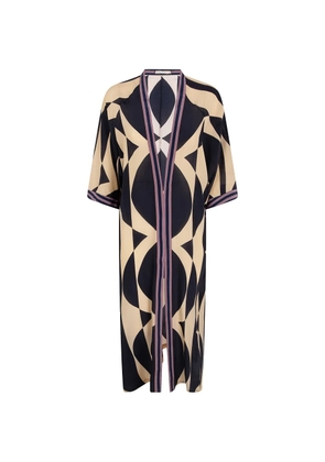 Volantis Cardy geometric-print silk kaftan - Neutrals