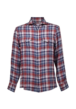 Brunello Cucinelli plaid linen shirt - Red