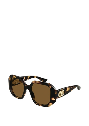 VALENTINO GARAVANI EYEWEAR VLogo geometric-frame sunglasses - Brown