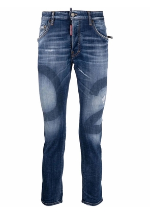 DSQUARED2 logo-print skinny jeans - Blue