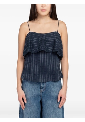 MINIMUM Zine pinstripe ruffled top - Blue