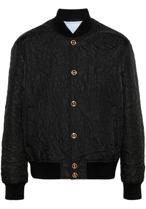 Versace Barocco-quilted bomber jacket - Black