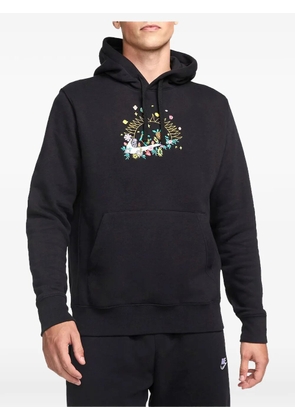 Nike graphic-print fleece hoodie - Black