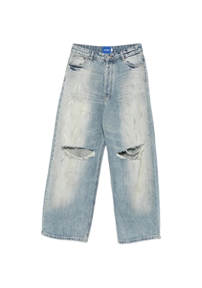 DAGGER distressed embroidered-logo jeans - Blue