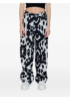 Street One ikat-print wide-leg trousers - White