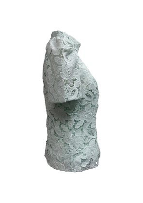 ZIMMERMANN Natura high-neck lace blouse - Green