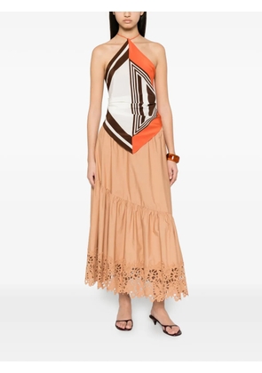 TWINSET ruffled midi skirt - Brown