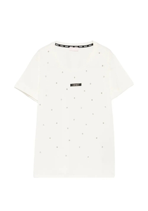 LIU JO logo-patch T-shirt - Neutrals
