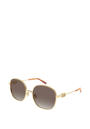 VALENTINO GARAVANI EYEWEAR VLogo geometric-frame sunglasses - Gold
