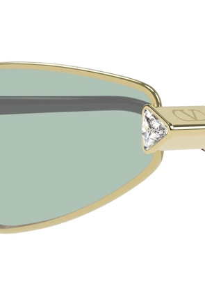 VALENTINO GARAVANI EYEWEAR VLogo crystal-embellished sunglasses - Gold