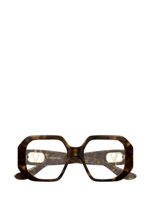 VALENTINO GARAVANI EYEWEAR VLogo geometric-frame glasses - Brown