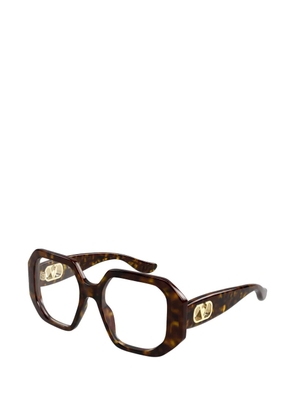 VALENTINO GARAVANI EYEWEAR VLogo geometric-frame glasses - Brown
