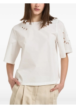 Weekend Max Mara broderie-anglaise short-sleeve cotton T-shirt - White