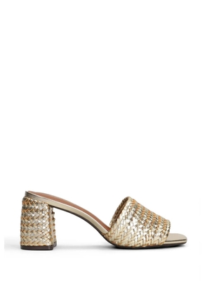 Arezzo woven block-heel sandals - Gold