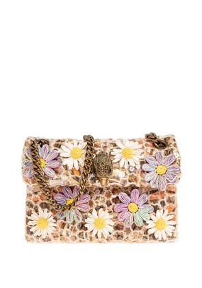 Kurt Geiger London mini Kensington floral-embellished shoulder bag - Brown