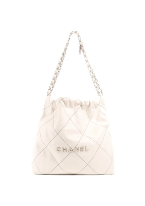 CHANEL Pre-Owned small Chanel 22 diamond-quilted leather shoulder bag - Neutrals
