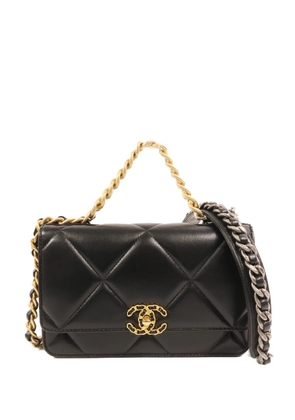 CHANEL Pre-Owned 19 diamond-quilted leather tote bag - Black