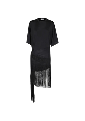 THE ANDAMANE fringed asymmetric dress - Black
