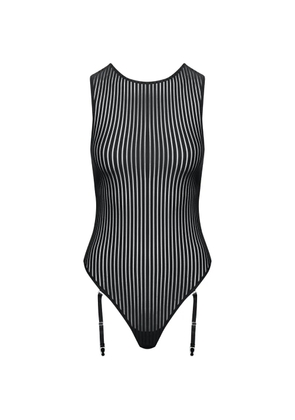 Maison Close striped thong - Black