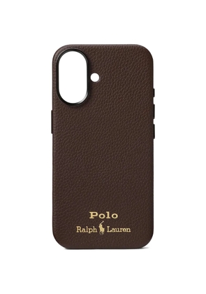Polo Ralph Lauren iPhone 16 leather case - Brown