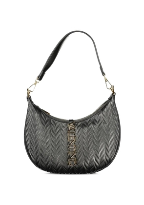 MARIO VALENTINO chevron-quilted logo-lettering shoulder bag - Black