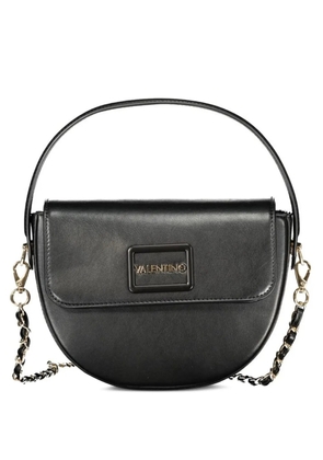 MARIO VALENTINO logo-plaque curved tote bag - Black