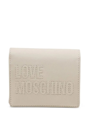 Love Moschino embroidered logo wallet - Neutrals