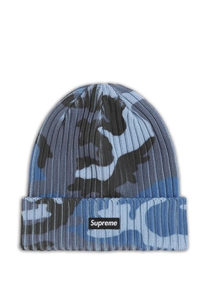 Supreme Overdyed camouflage-print beanie hat - Blue