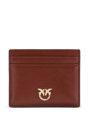 PINKO Love Birds leather card holder - Brown