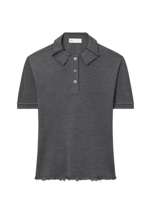 Tory Burch oversized silk polo - Grey