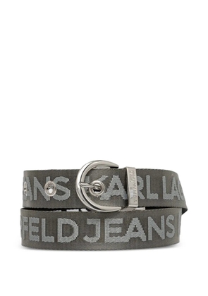 Karl Lagerfeld Jeans logo-jacquard reversible belt - Grey