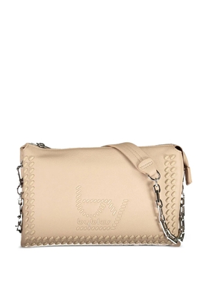 byblos embossed-logo studded cross body bag - Neutrals