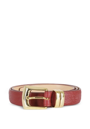Magda Butrym logo-debossed grained leather belt - Red