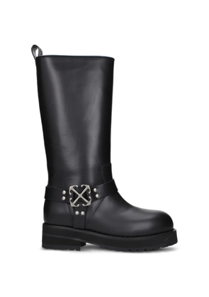 Off-White Off Track buckle-detail leather high boots - Black