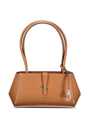 GUESS USA logo-plaque padlock shoulder bag - Brown