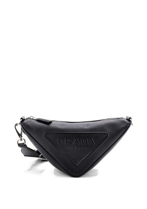 Prada Pre-Owned Triangle Logo Zip Saffiano Leather Small crossbody bag - Black