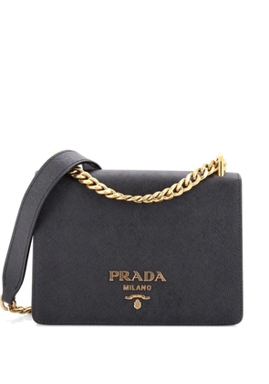 Prada Pre-Owned Chain Flap Bag Saffiano Leather Small crossbody bag - Black